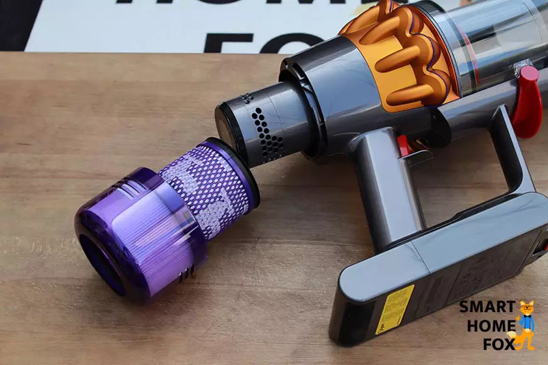The HEPA filter of the Dyson V15 Detect.
